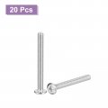 Uxcell M6x60mm Flat Round Head Phillips Screws 20pcs 304 Stainless Steel Drive Machine Full Thread Bright Finish Furniture