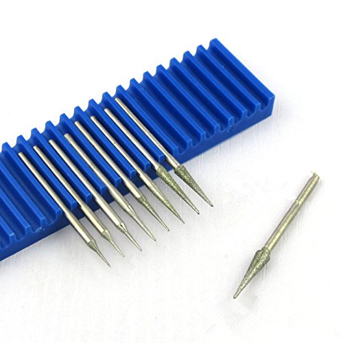 9 Pcs 3 32 Shank Grinding Head Diamond Mounted Bur Point D Needle Jade Caving And Stone Boring Bits