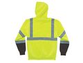 Glowear 8293 Ansi Black Bottom High Visibility Lime Hooded Reflective Sweatshirt Medium 