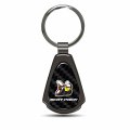 Ipick Image Compatible With Dodge Scat-pack Real Black Carbon Fiber Gunmetal Metal Teardrop Key Chain