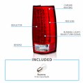 Amerilite For 2007-2014 Chevy Tahoe Suburban Gmc Yukon Rosso Red Led Replacement Tail Lights Assembly Pair Passenger And Driver