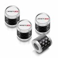 Ipick Image For Dodge Srt-8 Logo In White On Real Carbon Fiber Barrel Silver Aluminum Tire Valve Stem Caps