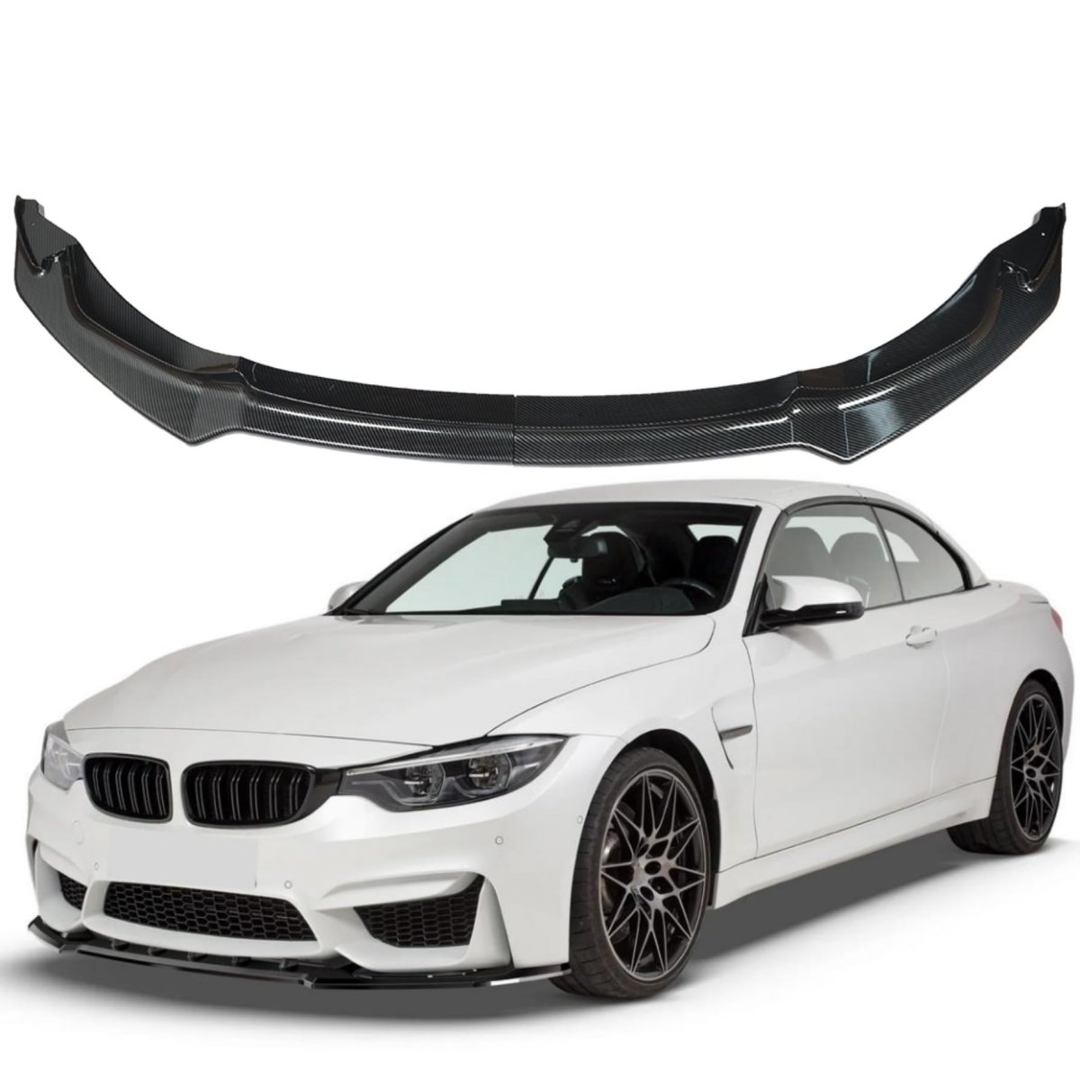 Front Bumper Splitter Carbon Fiber Look Replacement For F80 F82 F83 M4 M3 2015-2019