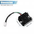 X Autohaux Voltage Regulator Rectifier Replacement For Atv Cg 125cc 200cc 250cc Gy6 150cc Metal Plastic Rubber Black 1 Pcs