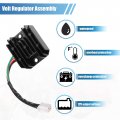 X Autohaux Voltage Regulator Rectifier Replacement For Atv Cg 125cc 200cc 250cc Gy6 150cc Metal Plastic Rubber Black 1 Pcs