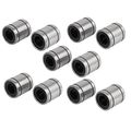 Uxcell Lm8suu 8mmx15mmx17mm Linear Motion Bushing Ball Bearing Silver Tone 10pcs