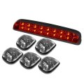 Auto Dynasty Red Rear Led Third Brake Cargo Reverse Light And 5pcs Black Housing Yellow Cab Roof Top Lamps For F250 F350 F450 