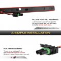 Vipmotoz Rear Center Red Led Brake Light Strip Compatible With 2001-2014 Silverado Sierra 3500hd Drw Dually Lens Left Driver