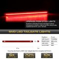 Vipmotoz Rear Center Red Led Brake Light Strip Compatible With 2001-2014 Silverado Sierra 3500hd Drw Dually Lens Left Driver