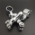 Chrome Short Angled Adjustable Highway Peg Mounting Kit For Any Bike Equipped With 1 5 Front Engine Guard Frame Tube V-star 