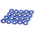 20 Pcs Blue Cnc Billet Aluminum Fender Washer Engine Bay Dress Up Kit 