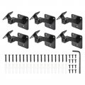 Uxcell Black Swivel Hand Rail Brackets Adjustable Square For Staircase Stair 6pcs