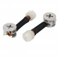 Flyshop Black Furniture Cabinet Side Connecting 1518 Cam Fitting 35mm Length Dowel Opening Nut 10 Pack