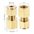 Uxcell Compression Tube Fitting G1 4 Female Thread X 6mm Od Straight Coupling Adapter Brass