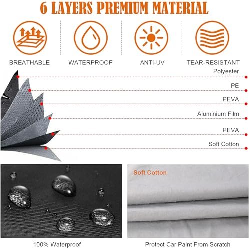 Waterproof Custom Fit Car Cover For 1998 2007 Lexus Rx350 Rx450h Rx500h 6 Layers All Weather Protection With Zipper Door And