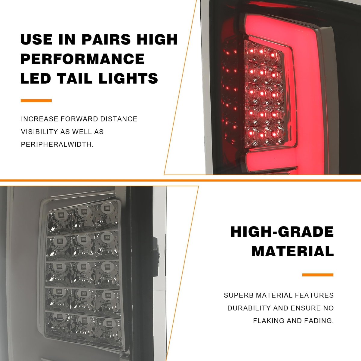 Tail Light For 2014-2018 Gmc Sierra 1500 2500hd 3500hd Pickup Truck Led Tube Bar Stop Brake Lamps Lh Rh Lamp Black Housing