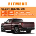 Tail Light For 2014-2018 Gmc Sierra 1500 2500hd 3500hd Pickup Truck Led Tube Bar Stop Brake Lamps Lh Rh Lamp Black Housing