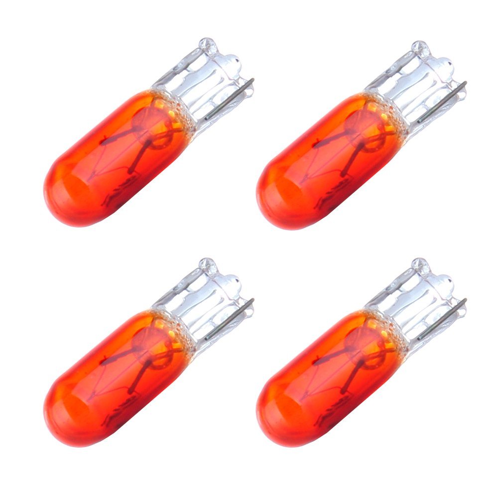 20 Pack Orange T5 74 Halogen Light Bulb Super Bright Instrument Panel Gauge Cluster Dashboard Bulbs