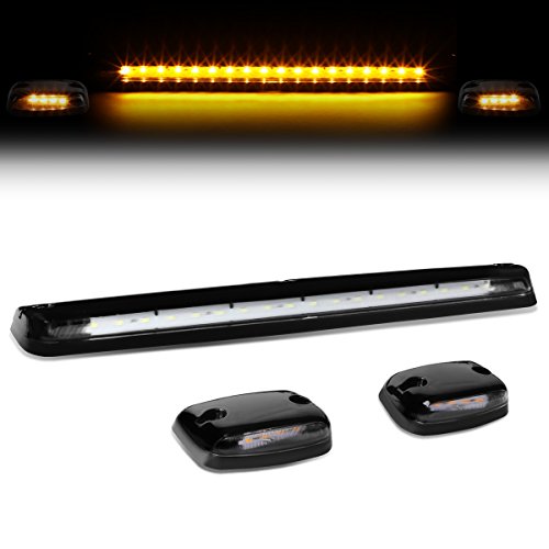 Dna Motoring Cbl-csil07-bk-y 3pcs Led Cab Roof Running Light Lamps For 07-13 Chevy Silverado Gmc Sierra