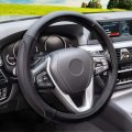 Magnelex Microfiber Leather Steering Wheel Cover A Black Heat Resistant Anti-slip Car Wrap For Most Makes And Models Of Cars 