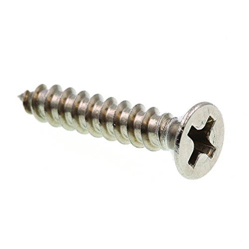 Sheet Metal Screws Self Tapping Flat Head Phillips Drive 6 X 3 4 In Stainless Steel 25 Pack