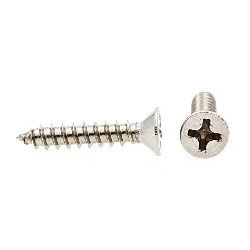 Sheet Metal Screws Self Tapping Flat Head Phillips Drive 6 X 3 4 In Stainless Steel 25 Pack