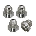 An6 Weld On Bung Stainless Steel Male Flare Fuel Tank Fitting Jic 6 An 9 16-18 Thread Hose Adapter Connector 4 Pack 