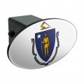 Massachusetts State Flag Oval Tow Trailer Hitch Cover Plug Insert