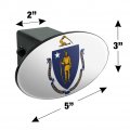Massachusetts State Flag Oval Tow Trailer Hitch Cover Plug Insert