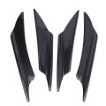 4pcs Car Front Bumper Lip Spoiler Fins Canards Trim Kit Universal Absbon Fiber Car Body Splitter With Adhesive Tape Carbon