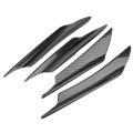 4pcs Car Front Bumper Lip Spoiler Fins Canards Trim Kit Universal Absbon Fiber Car Body Splitter With Adhesive Tape Carbon