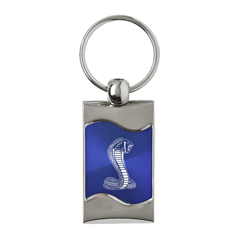 Brushed Metal Key Ring For Ford Blue