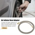 X Autohaux Flexible Stainless Steel 150cm 59 Tire Valve Connect Pipe Air Chuck Inflator Compressor Pump Extension Hose For Car