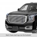 Hd Ridez For Gmc Yukon Denali 2015-2020 Main Upper Stainless Steel Chrome Polished 8x6 Horizontal Billet Grille Insert