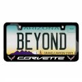 Ipick Image Made For Chevrolet Corvette C7 Dual Logo Black Metal License Plate Frame