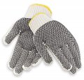 Galeton 1154-l Reversible Dotted String Knit Gloves Cotton Blend Large White Pack Of 12 