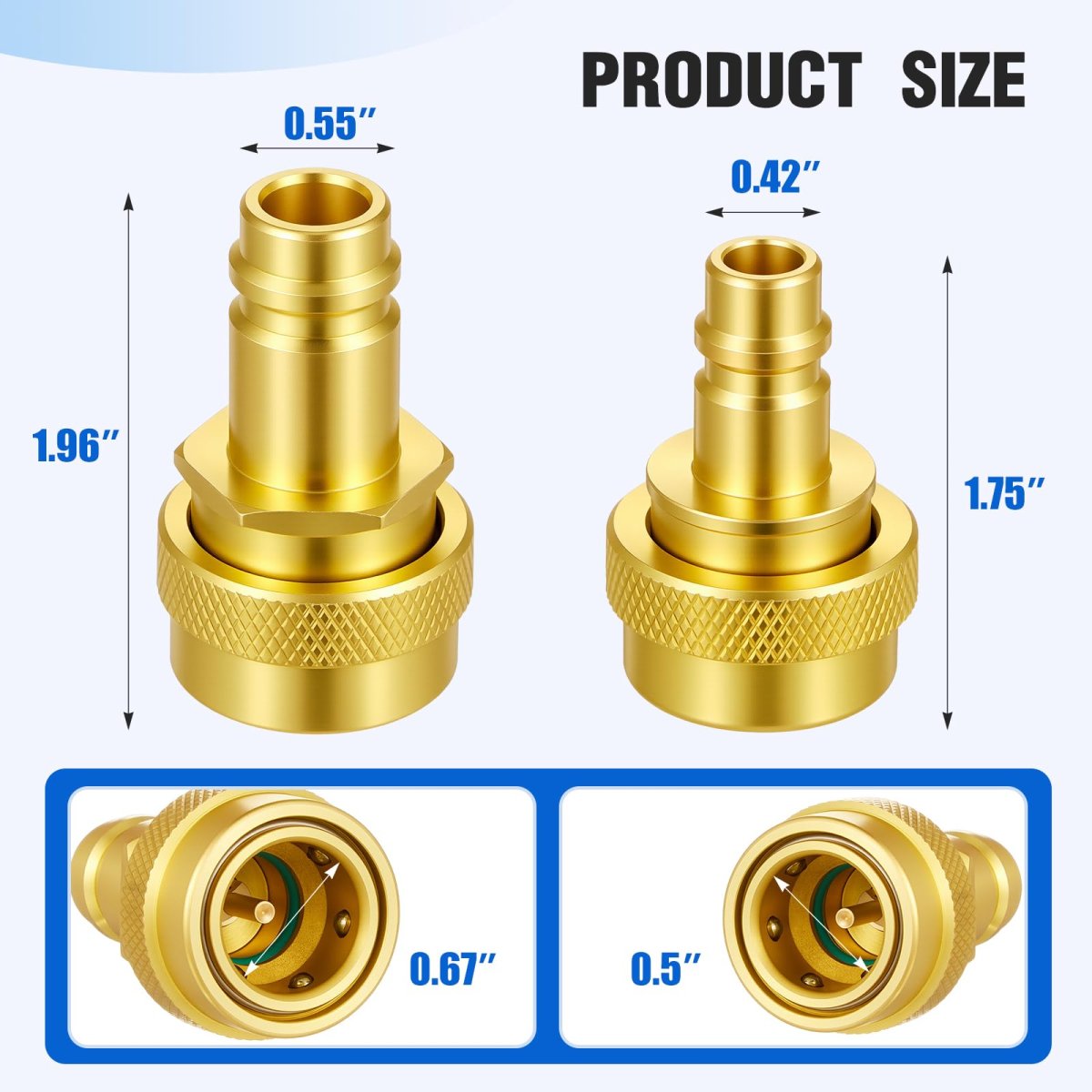 R1234yf Adapter Kit R134a Quick Couplers High Low Connector Brass Car Ac Evacuation Recharging Fittings For Auto Air