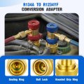 R1234yf Adapter Kit R134a Quick Couplers High Low Connector Brass Car Ac Evacuation Recharging Fittings For Auto Air