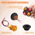50 Pieces 3 4 In Round Led Side Marker Lights 12v Waterproof Ip68 Indicator Lamps Yellow And Red For Truck Trailer Lorry Bus