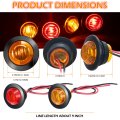 50 Pieces 3 4 In Round Led Side Marker Lights 12v Waterproof Ip68 Indicator Lamps Yellow And Red For Truck Trailer Lorry Bus