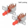 Uxcell Push Button Switch Dpdt 6 Pin 1 Position Self-locking Red 15pcs