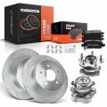 A-premium Rear Drilled And Slotted Disc Brake Rotors Ceramic Pads Kit Wheel Bearing Hub Assembly Compatible With Nissan Altima