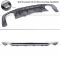 Cuztom Tuning S5 Style Quad Exhaust Tip Shark Fin Rear Bumper Diffuser Valance Compatible For 2018-2019 Audi A5 Sline 2 4 Door