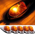 5x Torpedo Cab Marker Roof Running Top Lights Amber Clearance Side Trailer Waterproof For Dodge Ram Freightliner Kenworth 