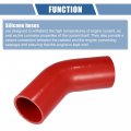 X Autohaux 1 Pcs 57mm 2 24 Id 102mm 4 02 Length 45 Degrees Red Car Silicone Hose Coolant Universal