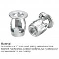Uxcell M8 Jack Nuts 5pcs Threaded Insert Nut Carbon Steel Rivet For Thin Metal 21mm Length