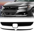 Pit66 Front Grille Eyelid Cover Set For Accord 10th Gen Sedan 2018 2019 2020 All Models 3pcs Black 