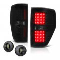 Black Smoke Led Tail Light Assembly Full-led License Plate Lamp Housing Replacement Bundle For 2009-2014 Ford F150 Pickup Truck 