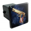 Usa American Flag 2nd Amendment Golden Gun Tow Trailer Hitch Cover Plug Insert