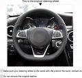 Loncky Custom Fit Genuine Leather Steering Wheel Cover For Mercedes Benz C200 C250 C300 B250 B260 A200 A250 Sport Cla220 Cls400